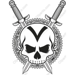 Edgy Skull and Swords