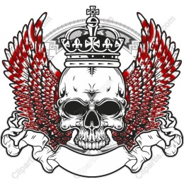 Regal Skull with Wings