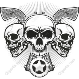 Rebellious Skull & Guns