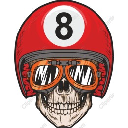 Rebellious Skull with Red Helmet