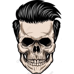 Vintage Rockabilly Skull