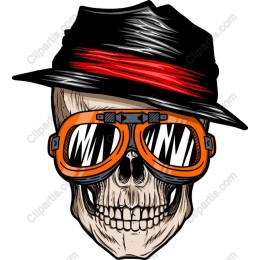 Stylish Skull with Hat and Sunglasses