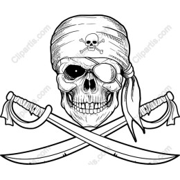 Pirate Skull and Cross Swords