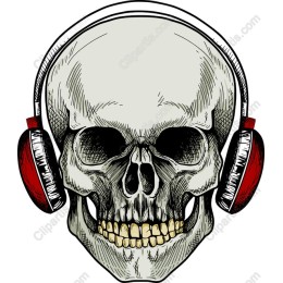 Edgy Skull with Headphones work