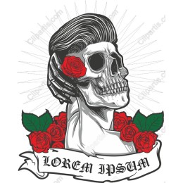 Vintage Skull with Roses