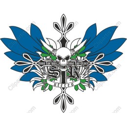Edgy Skull & Leaf