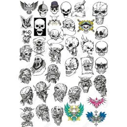Skull Clipart Set - 50 Unique with Previews