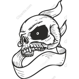 Vintage Skull with Banner