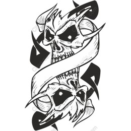 Gothic Skull Art with Custom Ribbon