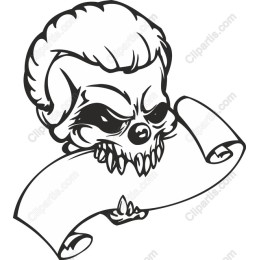 Bold Skull with Scroll