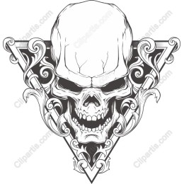 Intricate Skull with Ornamental Detailing