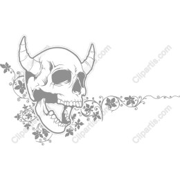 Intricate Skull with Floral Accents
