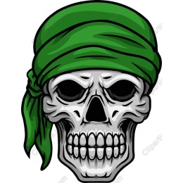 Green Bandana Skull