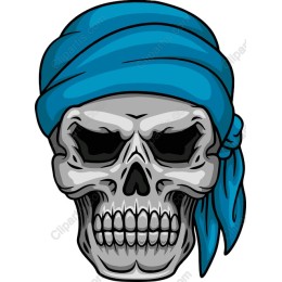 Pirate Skull with Blue Bandana