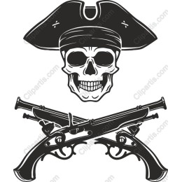 Pirate Skull and Crossed Pistols