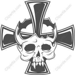 Skull with Cross work