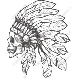 Skull with Native American Headdress