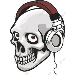 Edgy Skull with Headphones
