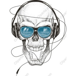 Edgy Skull with Headphones