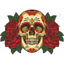 Day of the Dead Floral Skull