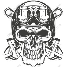 Aviator Skull with Crossed Swords