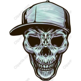 Edgy Skull with Snapback Cap