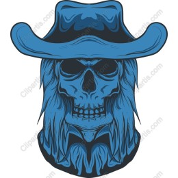 Blue Cowboy Skull