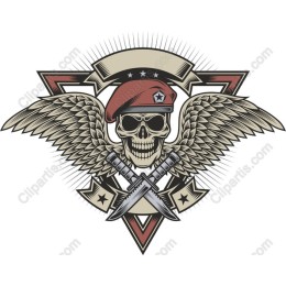 Military Skull With Wings work