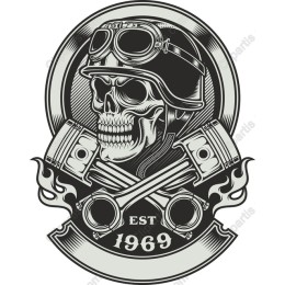 Skull and Cross Pistons Vintage
