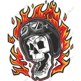 Vintage Skull with Aviator Goggles