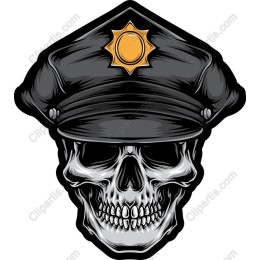 Edgy Skull Police Hat
