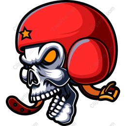Edgy Skull with Red Helmet