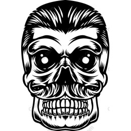 Vintage Skull with Mustache