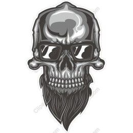 Cool Skull with Beard and Sunglasses