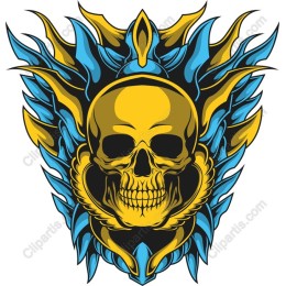 Vibrant Skull and Flame