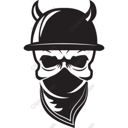 Devil Skull with Bandana
