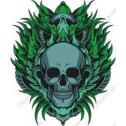 Intricate Skull and Greenery