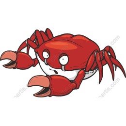 Playful Red Cartoon Crab