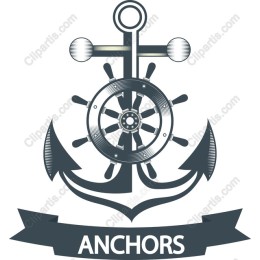 Nautical Anchor and Ship Wheel
