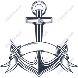 Nautical Anchor with Banner Ribbons