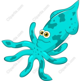 Cheerful Cartoon Squid