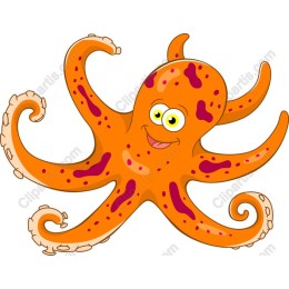 Cheerful Cartoon Octopus