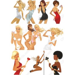 Glamorous Character Clipart Set