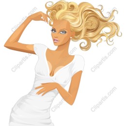 Elegant Woman in White Dress