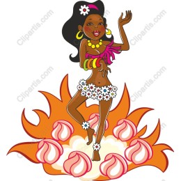 Lively Dancer with Floral Accents