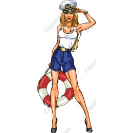 Nautical Glamour: Confident Sailor Woman