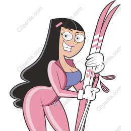 Vibrant Female Skier