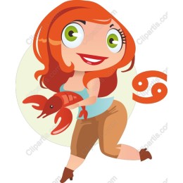 Cheerful Cancer Zodiac with Lobster
