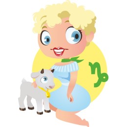 Playful Capricorn Girl with Goat
