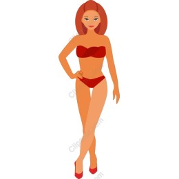 Confident Woman in Red Bikini